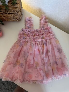 Disney Minnie Pink Bow Floral Tulle Dress